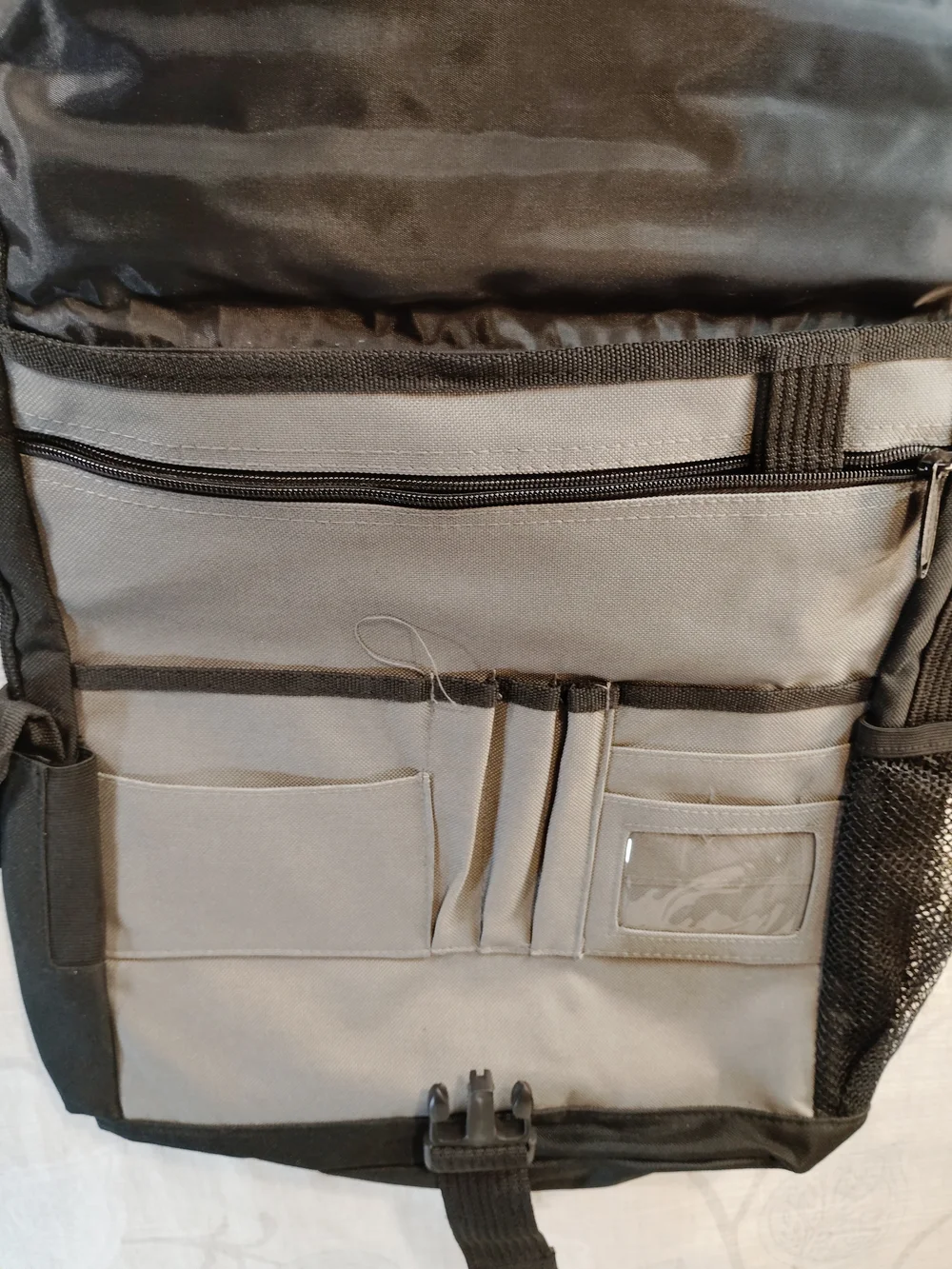Mobil Iron Gray and Black Messenger Bag